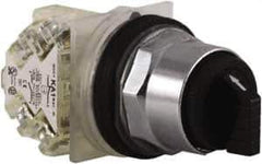 Square D - 30mm Mount Hole, 3 Position, Selector Switch Only - Black, Maintained (MA), Nonilluminated - Exact Tool & Supply