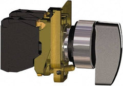 Square D - 0.87 Inch Mount Hole, 2 Position, Lever Operated, Selector Switch Only - Black, Maintained (MA), Nonilluminated, Shock and Vibration Resistant - Exact Tool & Supply