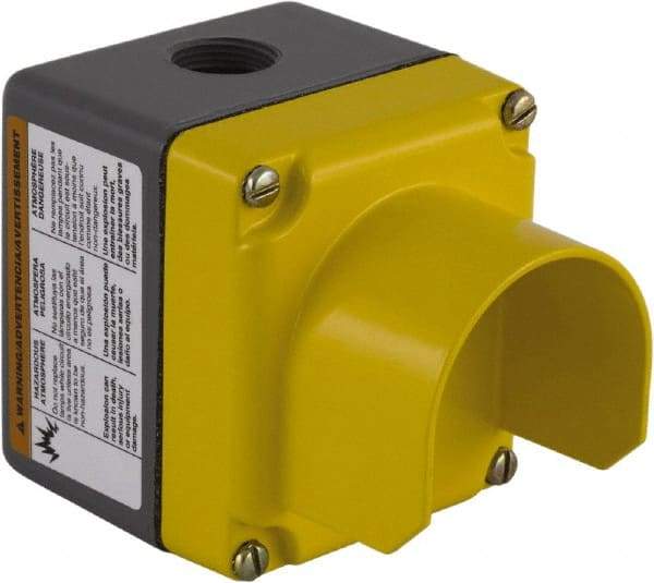 Square D - 1 Hole, 30mm Hole Diameter, Aluminum Pushbutton Switch Enclosure - 4-1/4 Inch High x 4-1/4 Inch Wide x 5-3/4 Inch Deep, 1, 3, 4, 13 NEMA Rated - Exact Tool & Supply