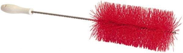 PRO-SOURCE - 1" Bristle Length, Plastic Food Service Brush - 6-1/2" Long x 2" Wide Head, 21" OAL, Red, Wire Block - Exact Tool & Supply