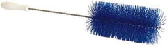 PRO-SOURCE - 1" Bristle Length, Plastic Food Service Brush - 6-1/2" Long x 2" Wide Head, 21" OAL, Blue, Wire Block - Exact Tool & Supply