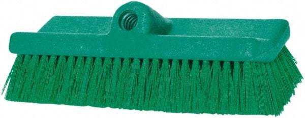 PRO-SOURCE - 1-3/4" Bristle Length, Polypropylene Food Service Brush - 10" Long x 5" Wide Head, 20" OAL, Long Handle, Green, Foam Block - Exact Tool & Supply