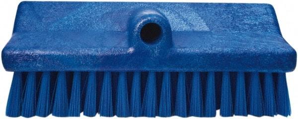 PRO-SOURCE - 1-3/4" Bristle Length, Polypropylene Food Service Brush - 10" Long x 5" Wide Head, 20" OAL, Long Handle, Blue, Foam Block - Exact Tool & Supply