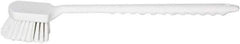 PRO-SOURCE - 1-3/4" Bristle Length, Plastic Utility Scrub Brush - 4-1/2" Long x 3-3/4" Wide Head, 20" OAL, Long Handle, White, Foam Block - Exact Tool & Supply