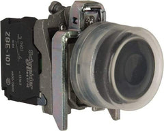 Square D - 0.87 Inch Mount Hole, Pushbutton Switch Only - Round, Black Pushbutton, Illuminated, Momentary (MO), Shock and Vibration Resistant - Exact Tool & Supply