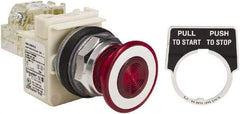 Square D - 30mm Mount Hole, Pushbutton Switch Only - Red Pushbutton, Maintained (MA) - Exact Tool & Supply