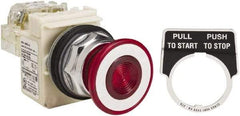 Square D - 30mm Mount Hole, Pushbutton Switch - Red Pushbutton, Maintained (MA) - Exact Tool & Supply