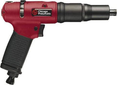 Chicago Pneumatic - 1/4" Bit Holder, 1,000 RPM, Pistol Grip Handle Air Screwdriver - 0.73 to 5-1/2 Ft/Lb Torque, 1/4" Inlet, 5.25 CFM - Exact Tool & Supply