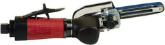 Chicago Pneumatic - 1/2 x 12 Inch, 26,000 RPM Air Belt Sander - 0.4 Hp, 1/4 Inch Inlet, 5.45 CFM Air Consumption, Rear Exhaust - Exact Tool & Supply