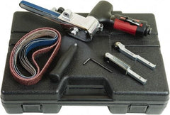 Chicago Pneumatic - 1/2 x 18 Inch, 20,000 RPM Air Belt Sander - 0.5 Hp, 1/4 Inch Inlet, 10.24 CFM Air Consumption, Rear Exhaust - Exact Tool & Supply