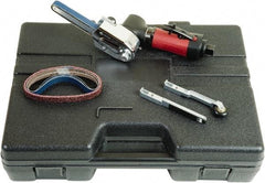 Chicago Pneumatic - 1/2 x 12 Inch, 26,000 RPM Air Belt Sander - 0.4 Hp, 1/4 Inch Inlet, 5.45 CFM Air Consumption, Rear Exhaust - Exact Tool & Supply