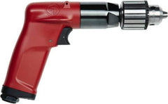Chicago Pneumatic - 1/4" Keyed Chuck - Pistol Grip Handle, 3,300 RPM, 2.25 LPS, 4.75 CFM, 0.5 hp, 90 psi - Exact Tool & Supply
