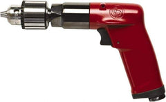 Chicago Pneumatic - 3/8" Keyed Chuck - Pistol Grip Handle, 500 RPM, 2.25 LPS, 4.75 CFM, 0.5 hp, 90 psi - Exact Tool & Supply