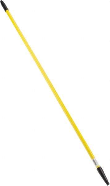 PRO-SOURCE - 60 x 1-1/4" Fiberglass Handle for Floor Squeegees & Push Brooms - Threaded Connection, Yellow - Exact Tool & Supply