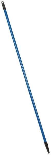 PRO-SOURCE - 60 x 1-1/4" Fiberglass Handle for Floor Squeegees & Push Brooms - Threaded Connection, Blue - Exact Tool & Supply