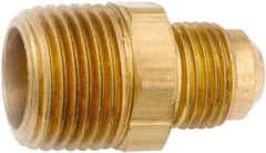 ANDERSON METALS - 5/8" Tube OD, 45° Lead Free Brass Flared Tube Male Connector - 3/4 NPT, Flare x MNPT Ends - Exact Tool & Supply