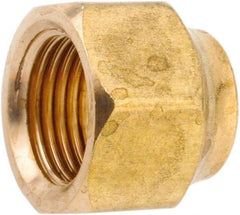 ANDERSON METALS - 5/8" Tube OD, 45° Lead Free Brass Flared Tube Nut - Flare Ends - Exact Tool & Supply