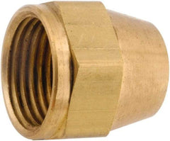 ANDERSON METALS - 3/8" Tube OD, 45° Lead Free Brass Flared Tube Nut - Flare Ends - Exact Tool & Supply