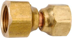 ANDERSON METALS - 3/8 x 1/4" Tube OD, 45° Lead Free Brass Flared Tube Swivel Connector Reducing - Flare x Flare Ends - Exact Tool & Supply