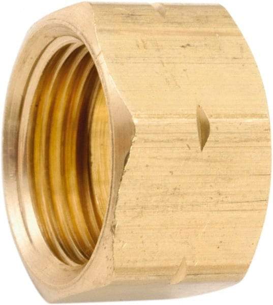 ANDERSON METALS - 7/8" OD, Lead Free Brass Self-Aligning Nut with Captive Sleeve - 450 Max Working psi, Nut Ends - Exact Tool & Supply