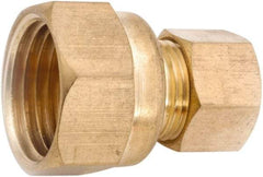 ANDERSON METALS - 1/4" OD, Lead Free Brass Thread-On Compression Reducer - 300 Max Working psi, Female Comp x Comp Ends - Exact Tool & Supply