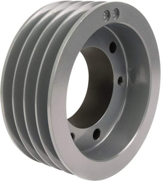 TB Wood's - 4 Groove, 7/8 to 3-1/2 Bore Diam, 8-1/2" Outside Diam, QD Bushed V Belt Sheave - 8.5 5V Diam Belt Pitch - Exact Tool & Supply