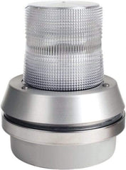 Edwards Signaling - 120 VAC, LED, Clear, Flashing Light - 65 Flashes per min, 1/2 Inch Pipe, 6 Inch Diameter, 7-3/8 Inch High, Box Mount, Pane, Pipe, Surface and Wall Mount - Exact Tool & Supply