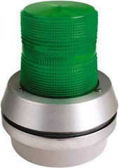 Edwards Signaling - 120 VAC, LED, Green, Flashing Light - 65 Flashes per min, 1/2 Inch Pipe, 6 Inch Diameter, 7-3/8 Inch High, Box Mount, Pane, Pipe, Surface and Wall Mount - Exact Tool & Supply