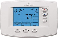 White-Rodgers - 45 to 99°F, 4 Heat, 2 Cool, Premium Residential Digital 7 Day Programmable Universal Multi-Stage or Heat Pump Thermostat - 0 to 30 Volts, Horizontal Mount, Electronic Contacts Switch - Exact Tool & Supply