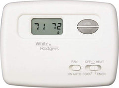 White-Rodgers - 45 to 90°F, 2 Heat, 1 Cool, Digital Nonprogrammable Heat Pump Thermostat - 20 to 30 Volts, Horizontal Mount, Hardwire Switch - Exact Tool & Supply