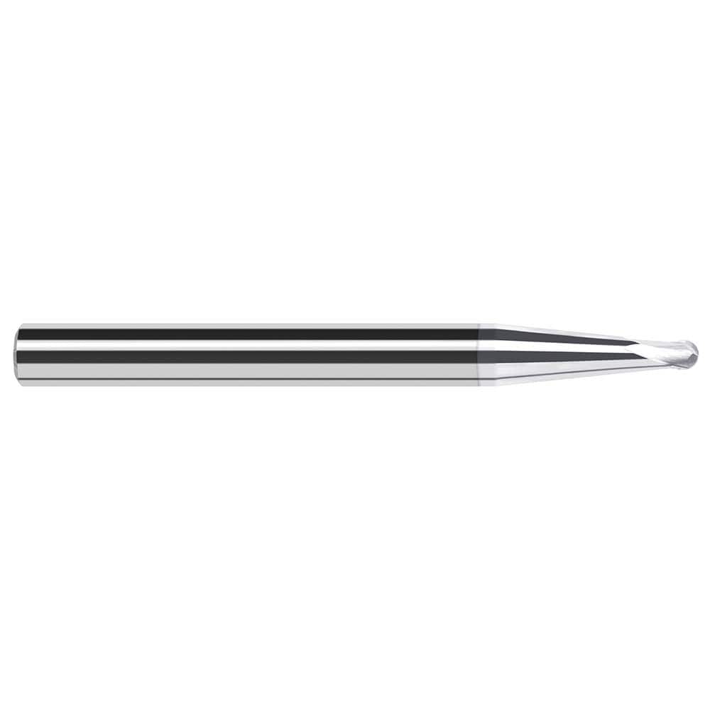 Harvey Tool - Ball End Mills; Mill Diameter (mm): 0.80 ; Mill Diameter (Inch): 1/32 ; Mill Diameter (Decimal Inch): 0.0310 ; Number of Flutes: 2 ; Length of Cut (Decimal Inch): 0.0250 ; Material: Solid Carbide - Exact Tool & Supply