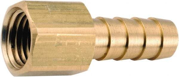 ANDERSON METALS - 3/8 NPT Thread Hose Barb x Female NPT Connector - 1/2" ID Hose, Lead Free Brass - Exact Tool & Supply