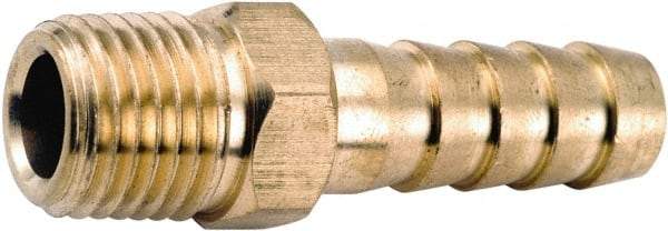 ANDERSON METALS - 1/2 NPT Thread Hose Barb x Male NPT Connector - 5/8" ID Hose, Lead Free Brass - Exact Tool & Supply