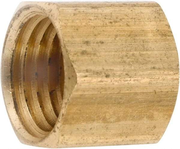 ANDERSON METALS - 1/2-14 Female Thread, Lead Free Brass Industrial Pipe End Cap - FNPT, 1,000 psi - Exact Tool & Supply