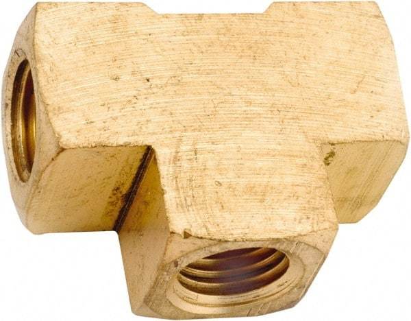 ANDERSON METALS - 3/4-14 Female Thread, Lead Free Brass Industrial Pipe Female Tee - FNPT, 1,000 psi - Exact Tool & Supply