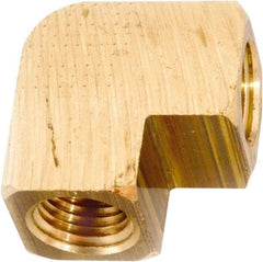 ANDERSON METALS - 1/2-14 Female Thread, Lead Free Brass Industrial Pipe 90° Female Elbow - FNPT, 1,000 psi - Exact Tool & Supply