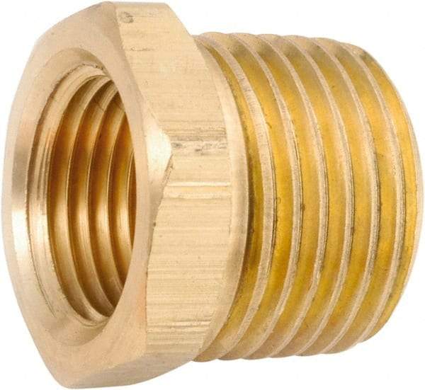 ANDERSON METALS - 1-11 Male Thread x 3/4-14 Female Thread, Lead Free Brass Industrial Pipe Hex Bushing - MNPT x FNPT, 1,000 psi - Exact Tool & Supply