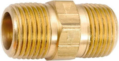ANDERSON METALS - 3/8-18 Male Thread, Lead Free Brass Industrial Pipe Hex Nipple - MNPT, 1,000 psi - Exact Tool & Supply