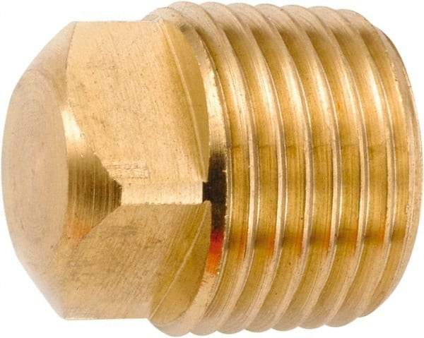 ANDERSON METALS - 1/2-14 Male Thread, Lead Free Brass Industrial Pipe Square Head Plug - MNPT, 1,000 psi - Exact Tool & Supply