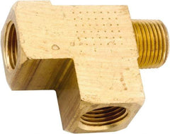 ANDERSON METALS - 1/4-18 Male Thread x 1/4-18 Female Thread, Lead Free Brass Industrial Pipe Street Tee - MNPT x FNPT, 1,000 psi - Exact Tool & Supply
