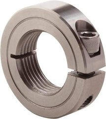 Climax Metal Products - 1 1/8-7 Thread, Stainless Steel, One Piece Threaded Shaft Collar - 1-7/8" Outside Diam, 1/2" Wide - Exact Tool & Supply