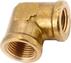 ANDERSON METALS - Class NSF, 3/8 x 1/4" Internal Pipe, Lead Free Brass Reducing Elbow - NPT - Exact Tool & Supply