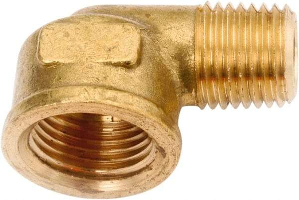 ANDERSON METALS - Class NSF, 3/8 x 1/2" Internal Pipe, Lead Free Brass 90° Street Elbow - NPT - Exact Tool & Supply