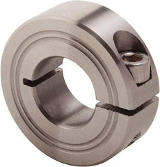 Climax Metal Products - 12mm Bore, Stainless Steel, One Piece Clamp Collar - 1-1/8" Outside Diam - Exact Tool & Supply