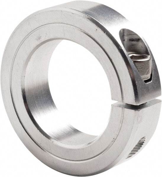 Climax Metal Products - 2-3/8" Bore, Steel, One Piece Clamp Collar - 3-1/2" Outside Diam, 3/4" Wide - Exact Tool & Supply