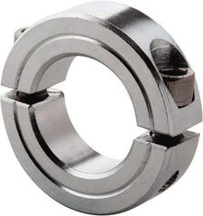 Climax Metal Products - 5/16" Bore, Steel, Two Piece Clamp Collar - 11/16" Outside Diam, 5/16" Wide - Exact Tool & Supply