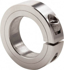Climax Metal Products - 3-3/16" Bore, Stainless Steel, One Piece Clamp Collar - 4-1/2" Outside Diam, 7/8" Wide - Exact Tool & Supply