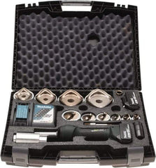 Greenlee - 19 Piece, 0.88 to 4.5445" Punch Hole Diam, Hydraulic Knockout Set - Round Punch, 10 Gage Stainless Steel, 10 Gage Mild Steel - Exact Tool & Supply