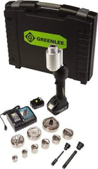 Greenlee - 16 Piece, 0.88 to 4.5445" Punch Hole Diam, Hydraulic Knockout Set - Round Punch, 10 Gage Stainless Steel, 10 Gage Mild Steel - Exact Tool & Supply