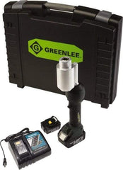 Greenlee - 4 Piece, 0.88 to 2.4165" Punch Hole Diam, Hydraulic Knockout Set - Round Punch, 10 Gage Stainless Steel, 10 Gage Mild Steel - Exact Tool & Supply